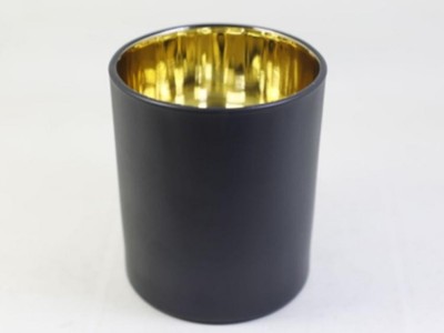 400ml glass scented candle jar black cylinder candle jar for DIY candle making
