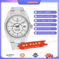Rolex Sky-Dweller Steel White Gold Fluted Bezel 326934 42mm Watch Box