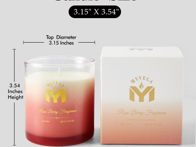 Scented Candle Rose Berry  Fragrance  7.07 Oz Soy Wax 40 Hours Long L