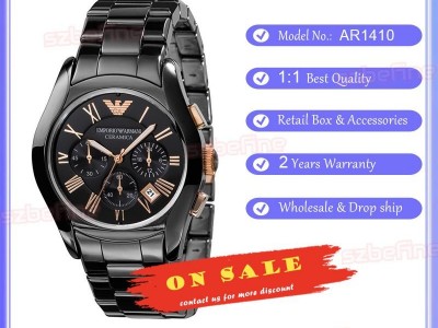 Emporio Armani AR1410 Classic Black Ceramica Chronograph Bracelet Men's Watch