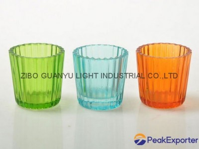 colored glass candle holder