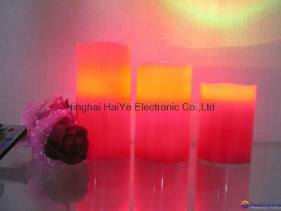 3pcs per set flameness LED wax candle with 18 keys remote control
