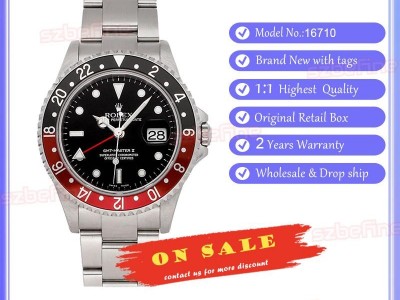 Rolex GMT Master II Watch Red Black Coke Bezel Mens Watch 16710