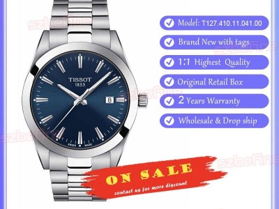 Tissot Watch Gentleman Quartz Navy Blue Dial T127.410.11.041.00