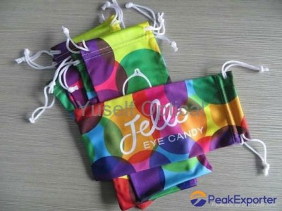 Microfiber Eyeglass/Sunglass Pouch/Bag in Heat Transfer Printing with DoublePull