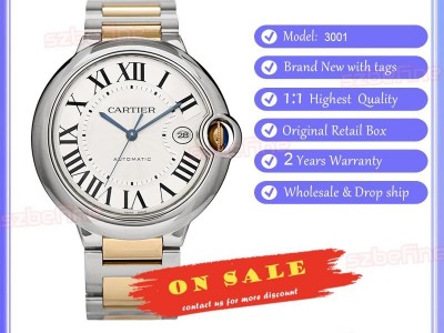 Cartier Ballon Bleu 3001 Steel & Yellow Gold Automatic 42mm Stainless Watch