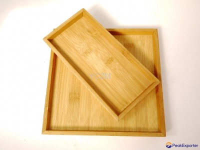 YCZM Bamboo Square Plate Sets
