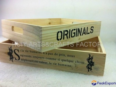 Rustic wooden crate wooden storage tray