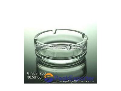 clear glass ashtray