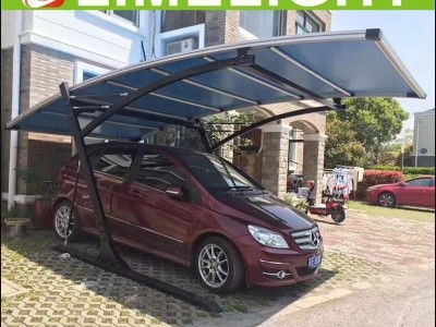Cantilever carport with powder coated aluminium alloy frame and polycarbonate