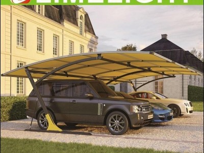 double size cantilever carport with metal frame and polycarbonate roof sheet