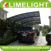 double size aluminum carport with bronze aluminium frame and grey PC solid sheet