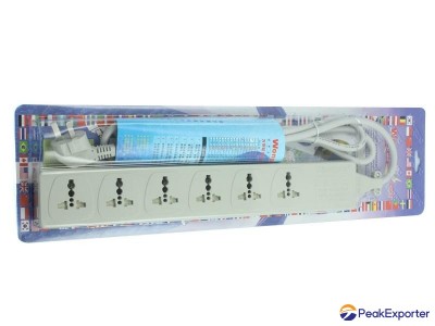6 gang Universal Socket Extension Power Cord