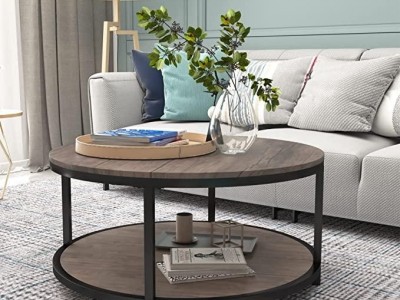 Solid wood cylinder double end table