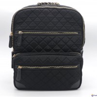 Trend beauty nylon quilted medium women backpack in black colour