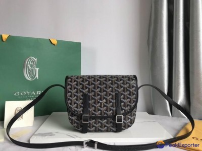 GOYARD Goyardine Belvedere PM Messenger Bag Black Men