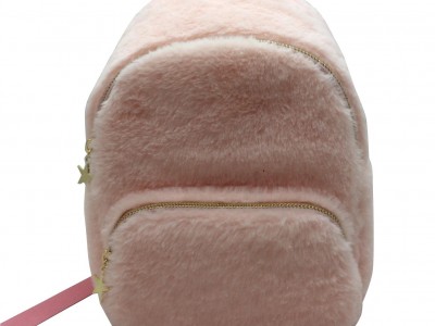 Artificial rabbit fur lovely kid girls' small school bag pink colour