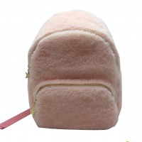 Artificial rabbit fur lovely kid girls' small school bag pink colour