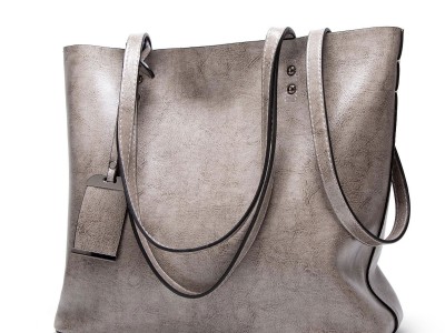 Large vegan leather tote bag