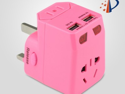 2.1A China World Travel Adapter with dual USB