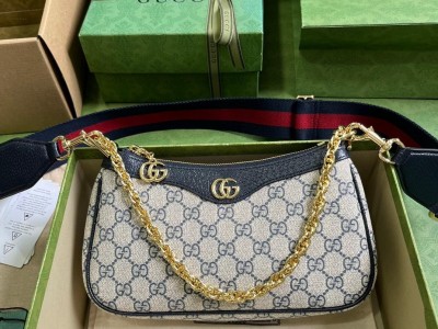 OPHIDIA GG SMALL HANDBAG Women Beige and blue GG         canvas Bag