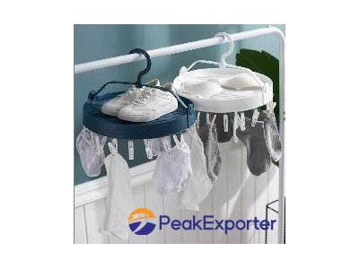 Foldable Plastic Hanger With 16 Clips