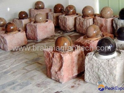 Rolling globe fountains, granite water features