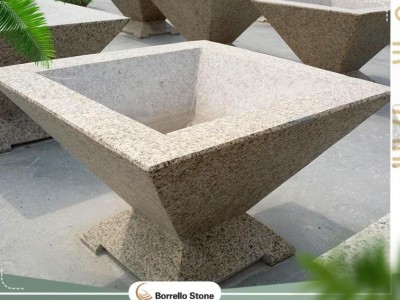 marble and granite stone planter