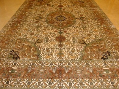 Mulberry silk carpet 14x20 ft wholesale and retail Handmade Persian art carpet