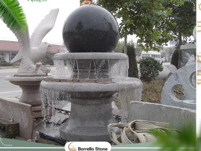 garden stone granite rotating fountain