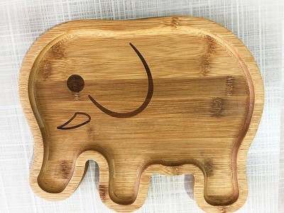 Bamboo plate, Birthday Fruit Platters for Kids plate, bamboo elephant shape plat