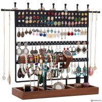JEWELRY STAND HOLDER, TRIPLE RODS 5 -TIER JEWELRY STAND WITH ADJUSTABLE HEIGHT N