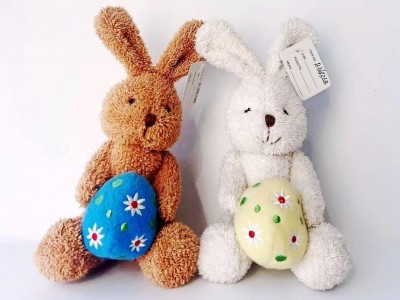 12cm plush rabbit with egg for Easter day