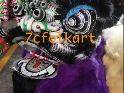 Traditional three generals Liu Bei, Guan Gong and Zhang Fei bristle lion heads