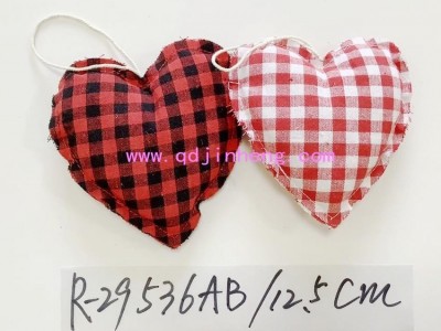 12.5 hanging plush heart with check design stuffed for valentine's decorations