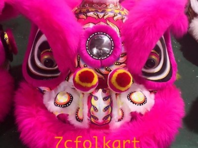 Viva Magenta hoksan style lion heads of beautiful painting