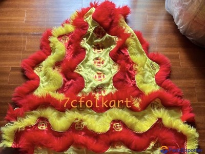 Sheep fur lion tail with hand-sewed gold corns