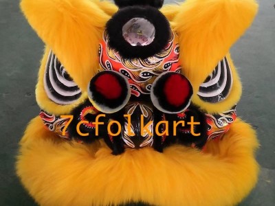 Golden yellow sheep fur futsan style lion heads