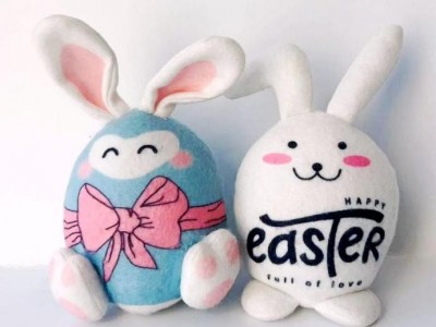 14cm stuffed rabbit printing for Easter day decoration