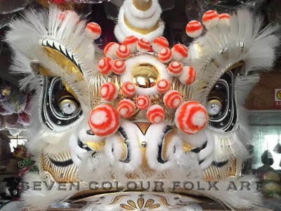 Chinese traditional lion heads with white bristle