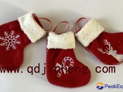 high quality red embroidery hanging decoration Christmas boots