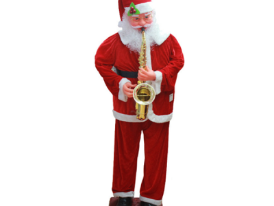 Red Blowing Saxophone Swing And Dancing 1.8m High Electric Santa