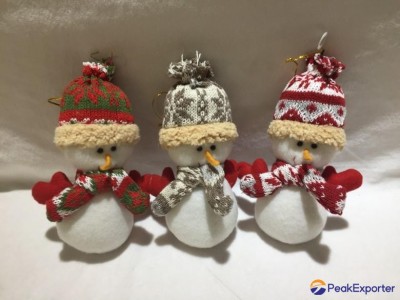 Christmas hat scarf filled snowman