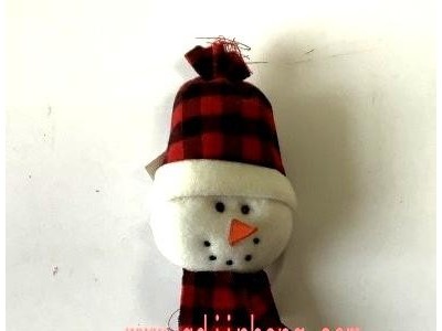 lovable popular snowman head decoration for christmas plush stuffed with scarf