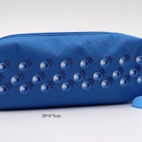 600D polyester children pencil pouch with polyester webbing handle