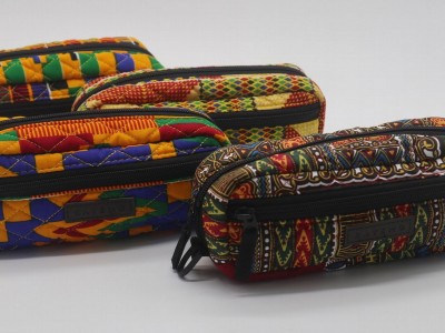 Designed ankara printed cotton stylish pencil pouch bag