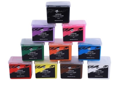 10-Colors 80ml Vibrant Colors Water-based Non-toxic Premium Acrylic Paint Set