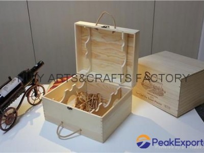 6 bottle wooden wine crate