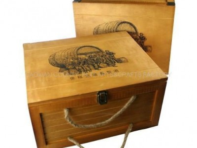 6 bottle wood box