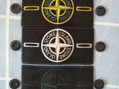 wholesale original newest stone island label for long t shirt hoodies clothing